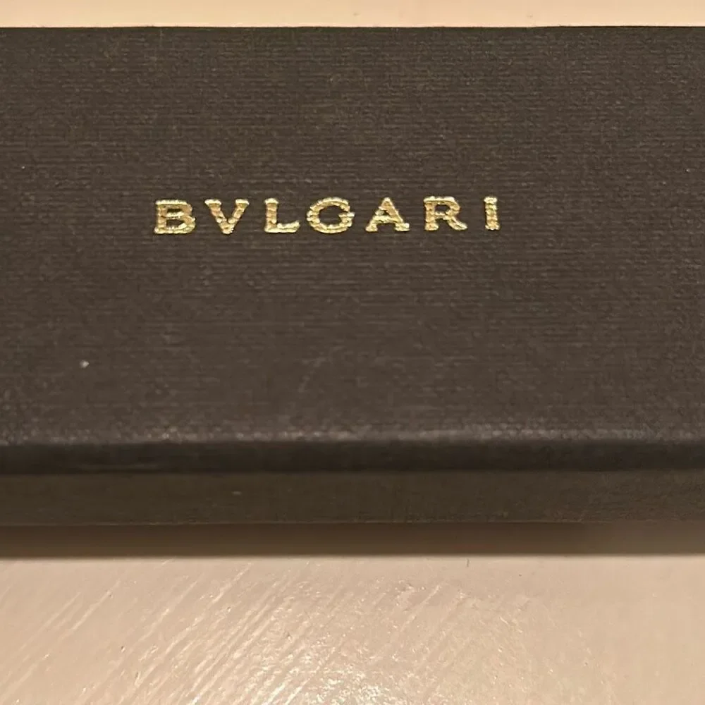 Bvlgari Rectangular Jewelry Gift Box Black Gold Embossed Logo Luxury Display